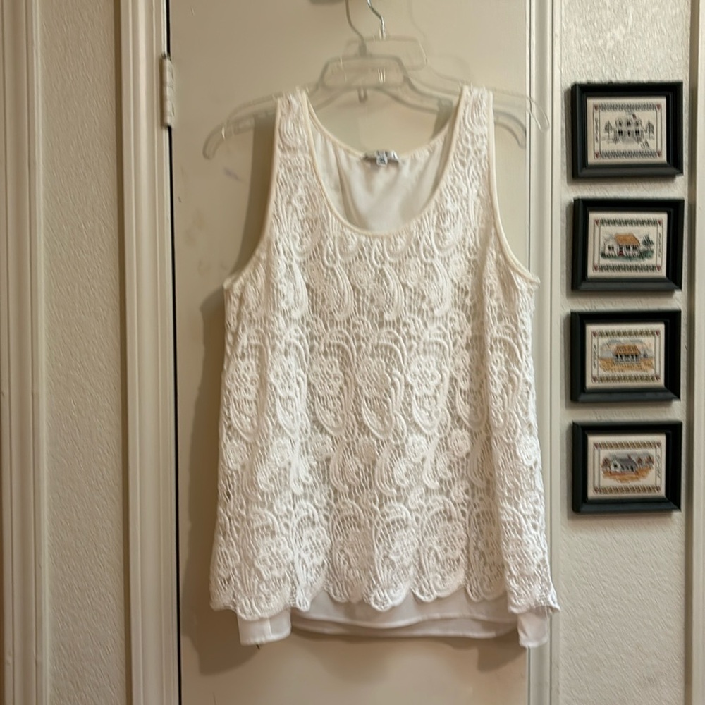 Cabi Bobbin Lace Top #284